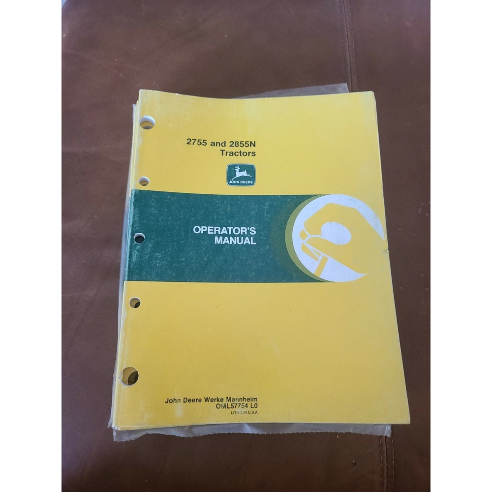 John Deere Operators Manual 2755 and 2855N Tractor